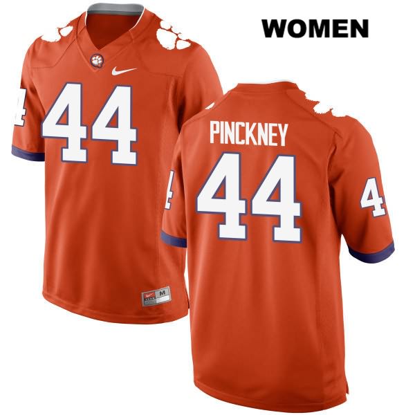 Women's Clemson Tigers #44 Nyles Pinckney Stitched Orange Authentic Nike NCAA College Football Jersey EIW8646UX